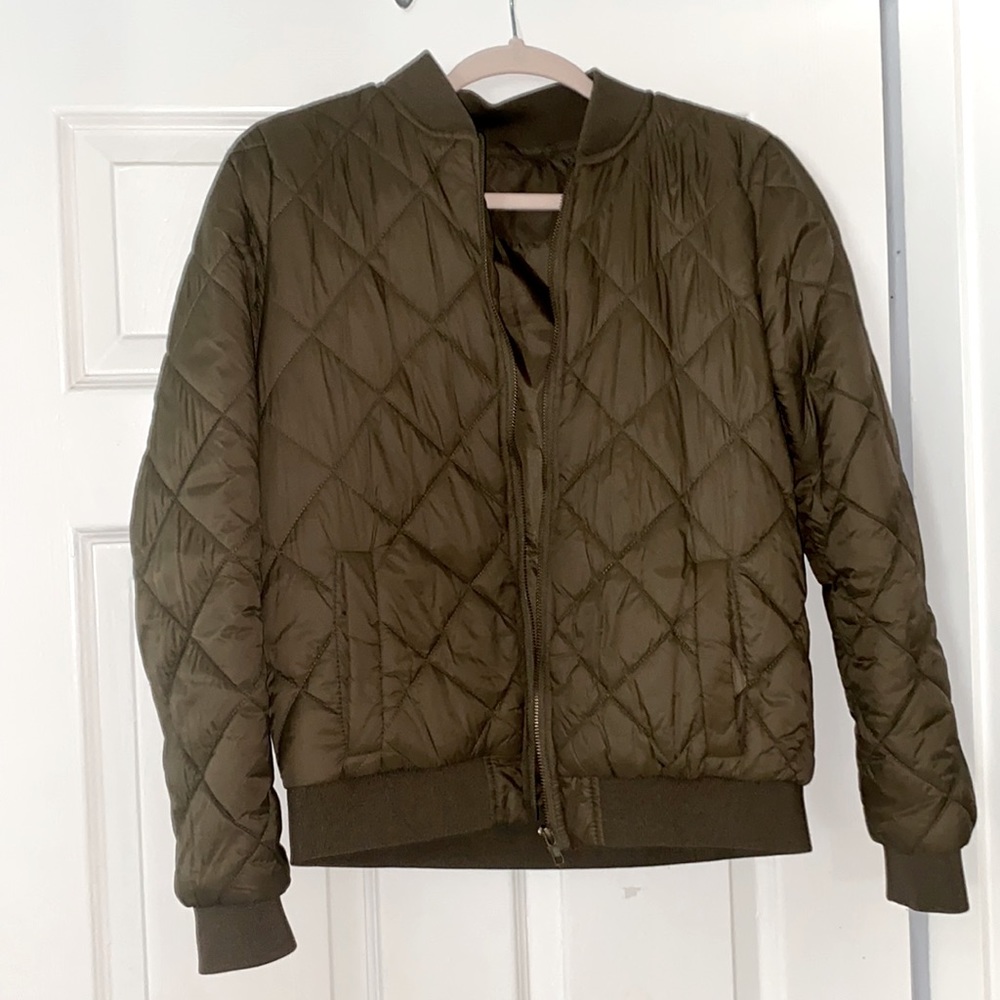 SHEIN army green bomber jacket size small